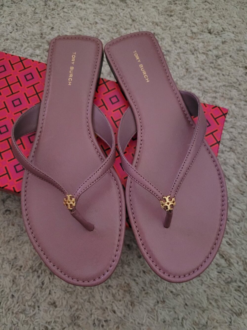 Cute Tory Burch Classic Flip Flop Goat Leather - 8.5